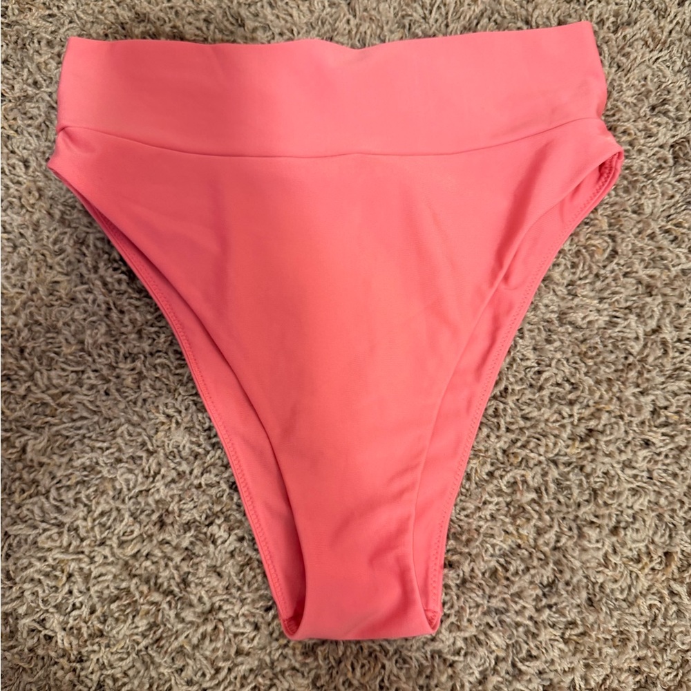 aerie High-Rise Bikini Bottom in Coral